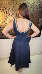 Beautiful Party wear Dress  Embellish neck line detailing  With detachable 🎀 Bow WW40