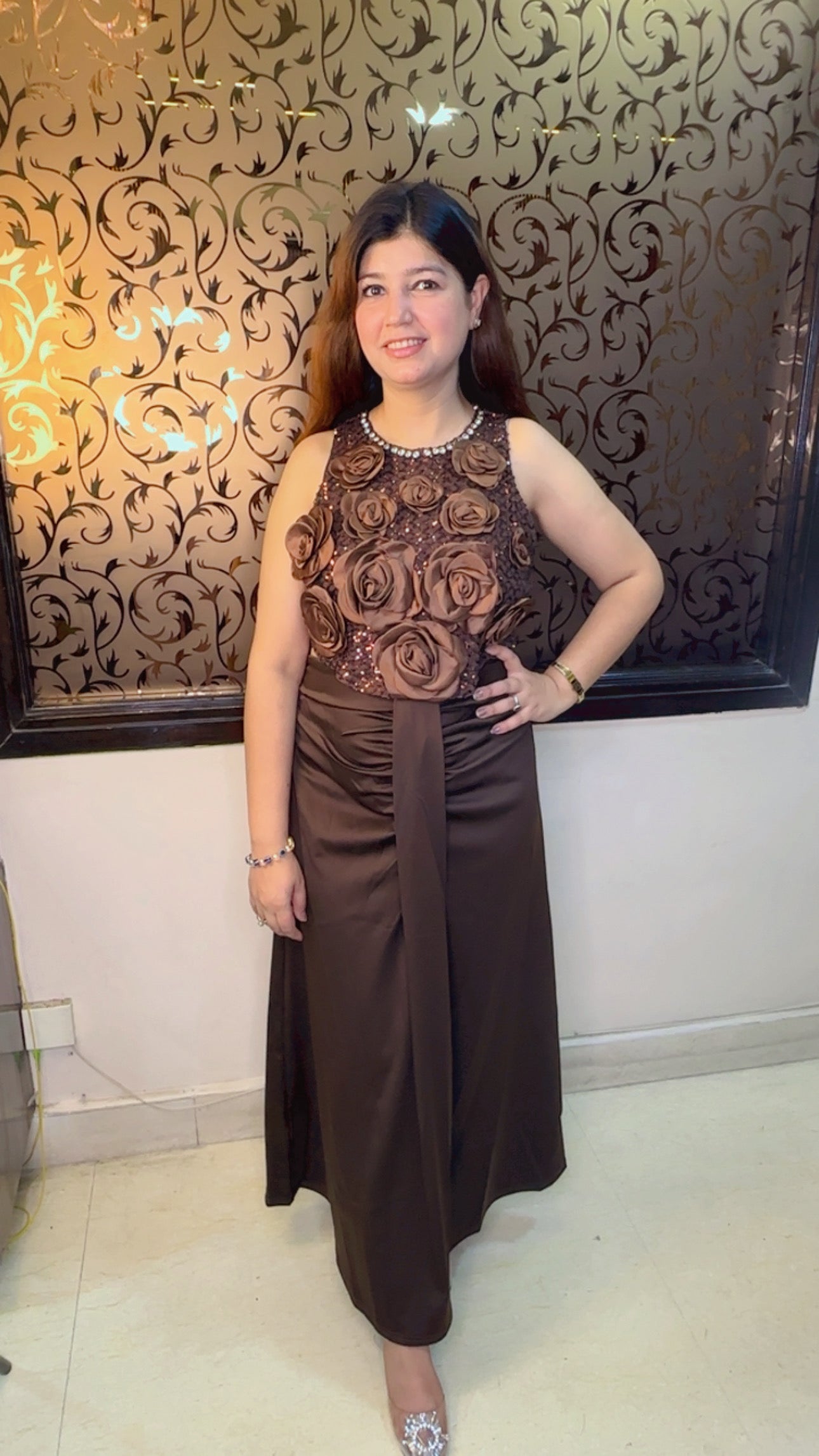 2 PC. Skirt Set Indo Western Skirt set with beautiful floral blouse detailing WW50