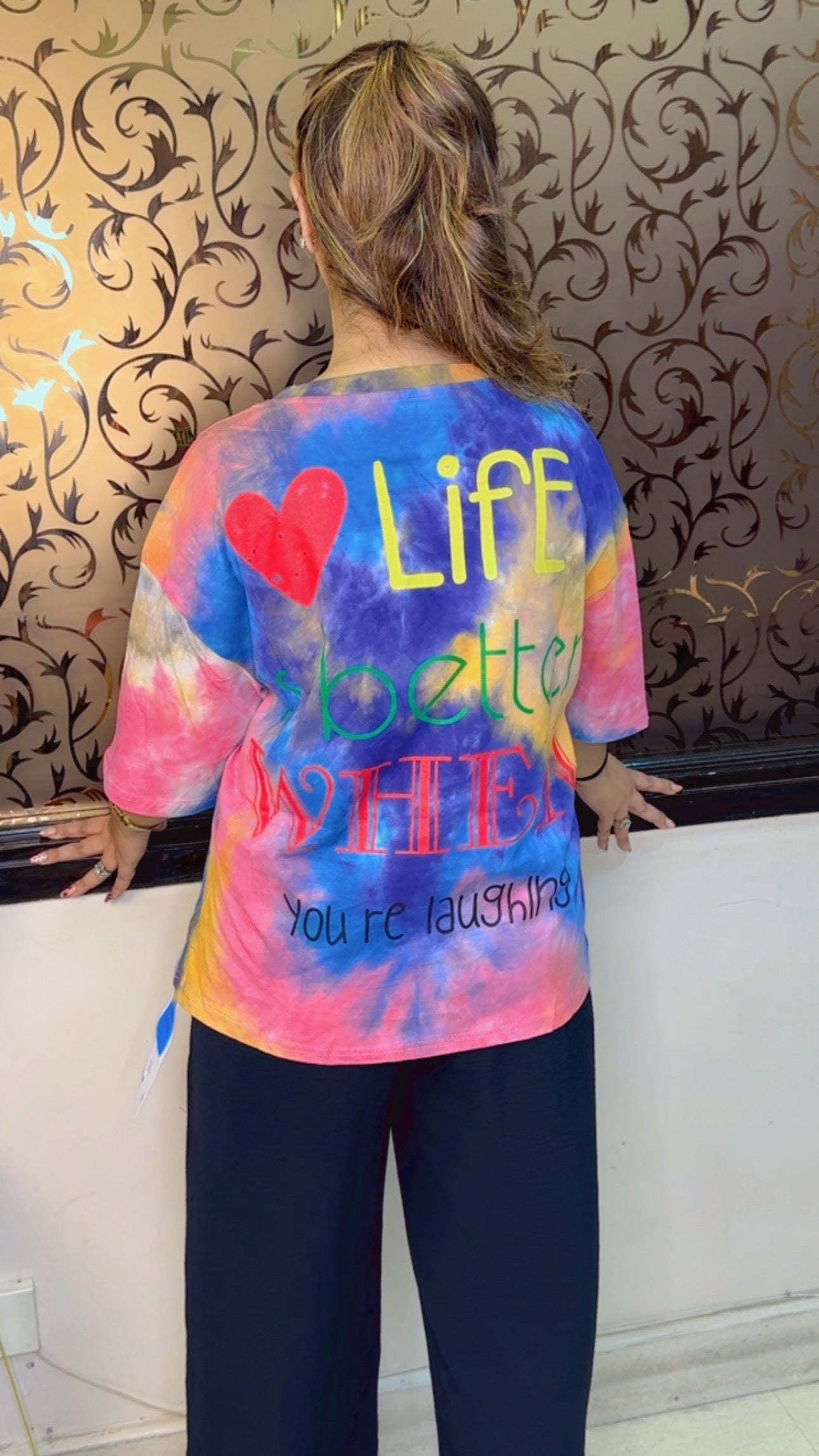 Designer Front & Back Printed Funky T-Shirt | Western Wonders WW106