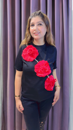 Floral Top with Pearl & Flower Detailing | Trendy Fashion | Western Wonders WW140