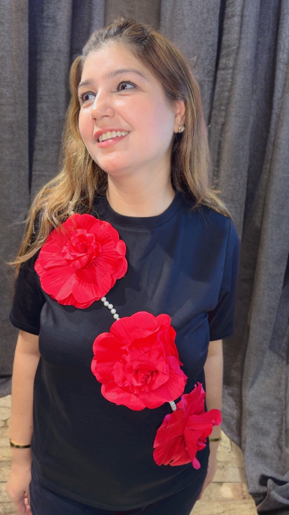 Floral Top with Pearl & Flower Detailing | Trendy Fashion | Western Wonders WW140