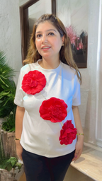 Floral Top with Pearl & Flower Detailing | Trendy Fashion | Western Wonders WW140