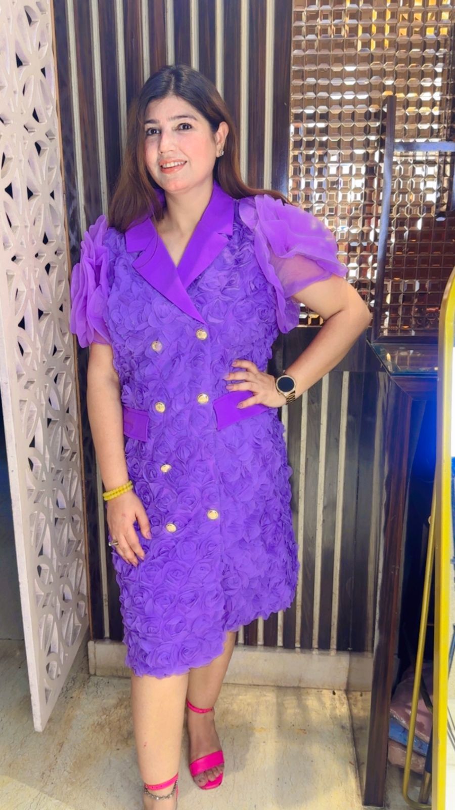 Beautiful Floral Dress With Buttons WW07