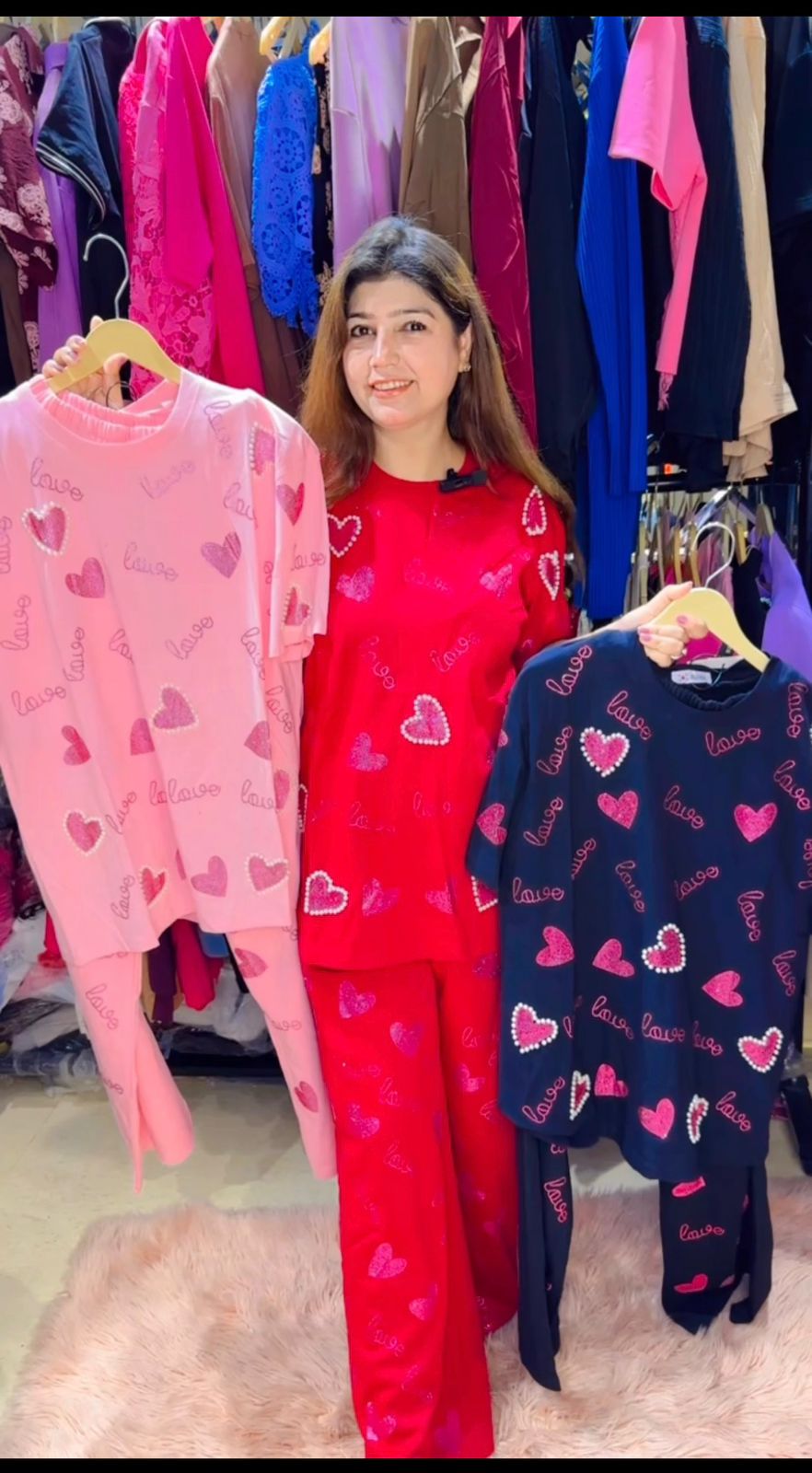 Beautiful Heart Print Co-Ord Set WW21