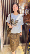 Stunning Tiger Print Skirt Set With Bag WW02