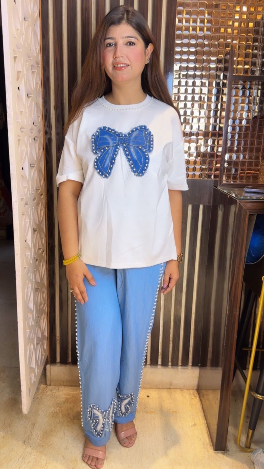 Co-Ord Set With Stone Work And Butterfly Detailing WW03