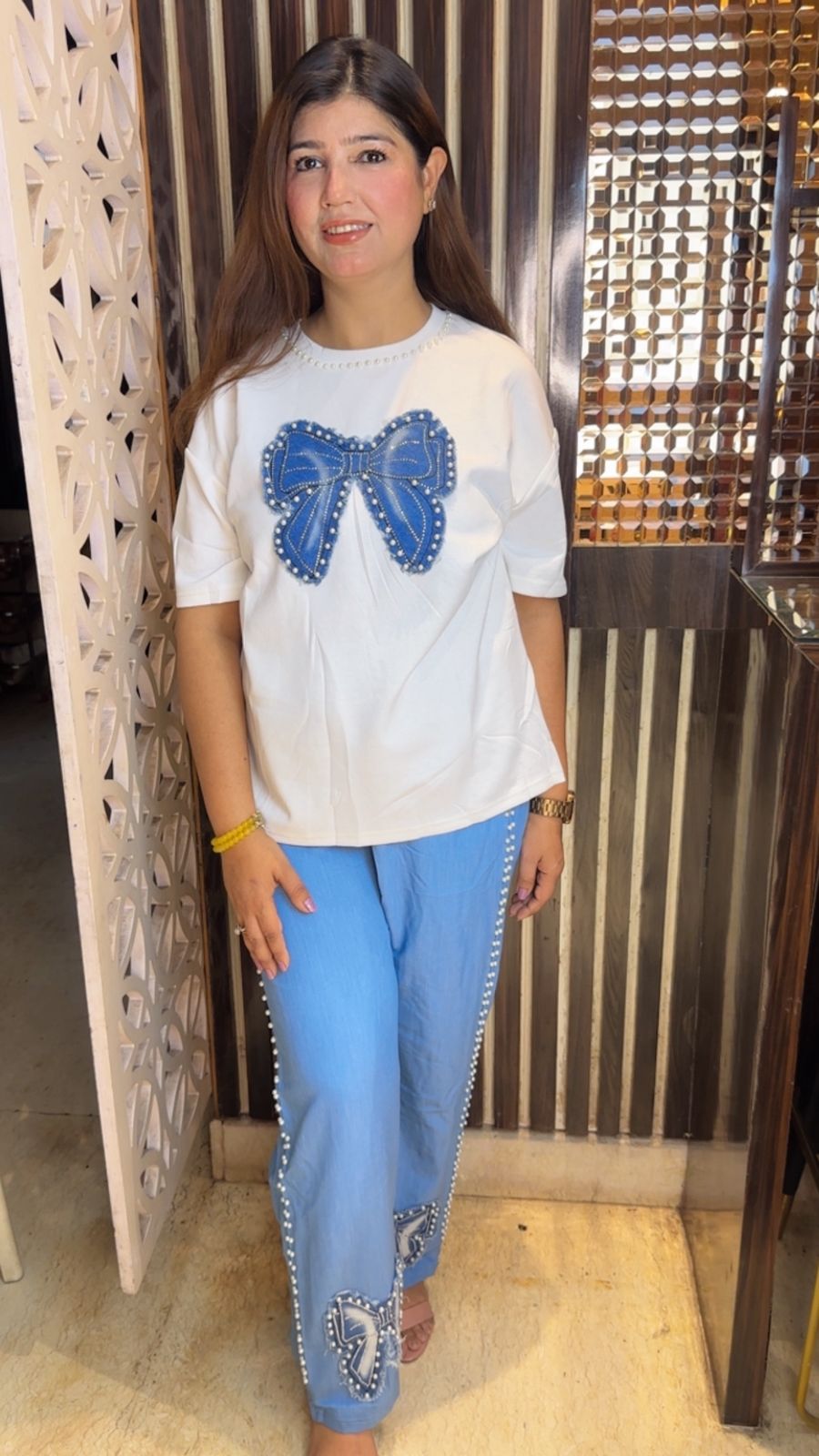 Co-Ord Set With Stone Work And Butterfly Detailing WW03