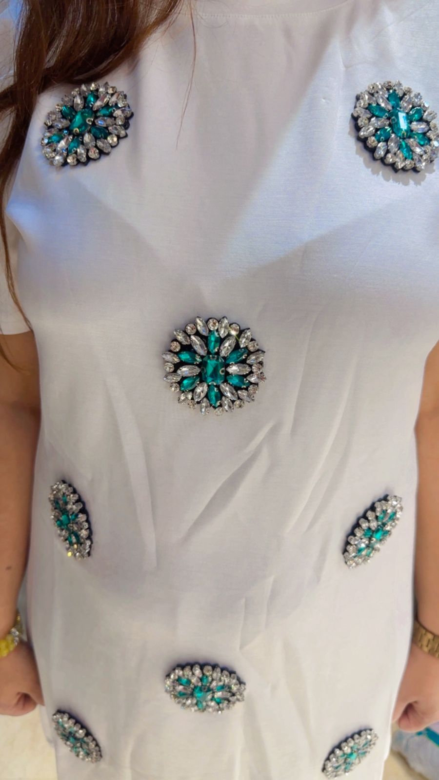 Stunning T Shirt Dress With Stone Work WW04