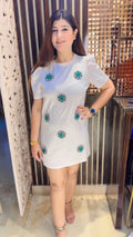 Stunning T Shirt Dress With Stone Work WW04