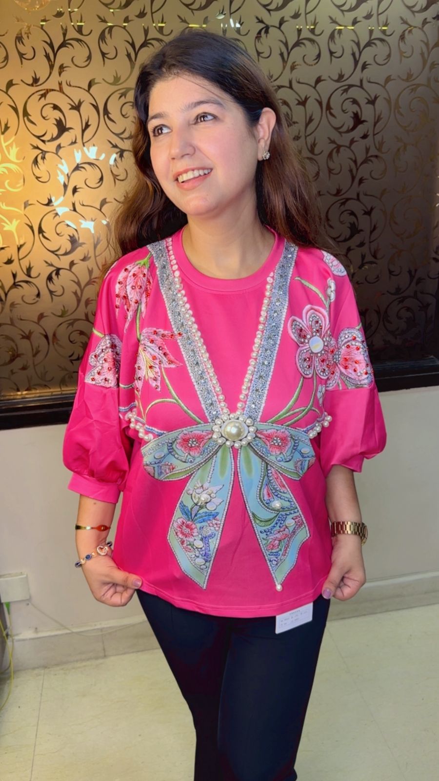 Pearl Embellishment Top WW68