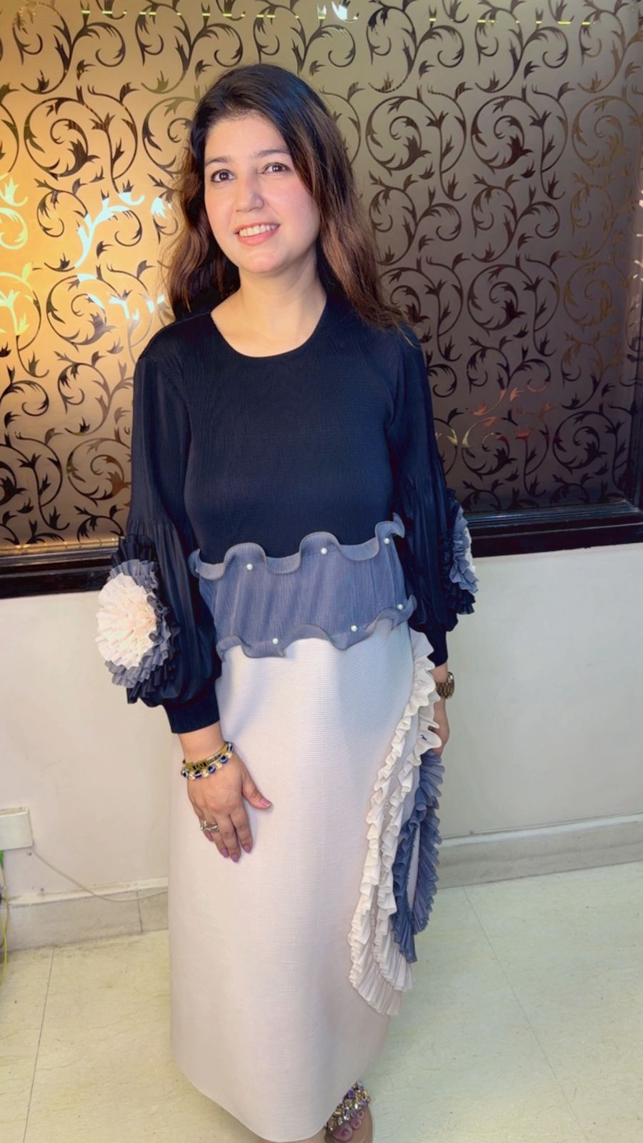Plus Size Wrinkle Fabric Dress WW67