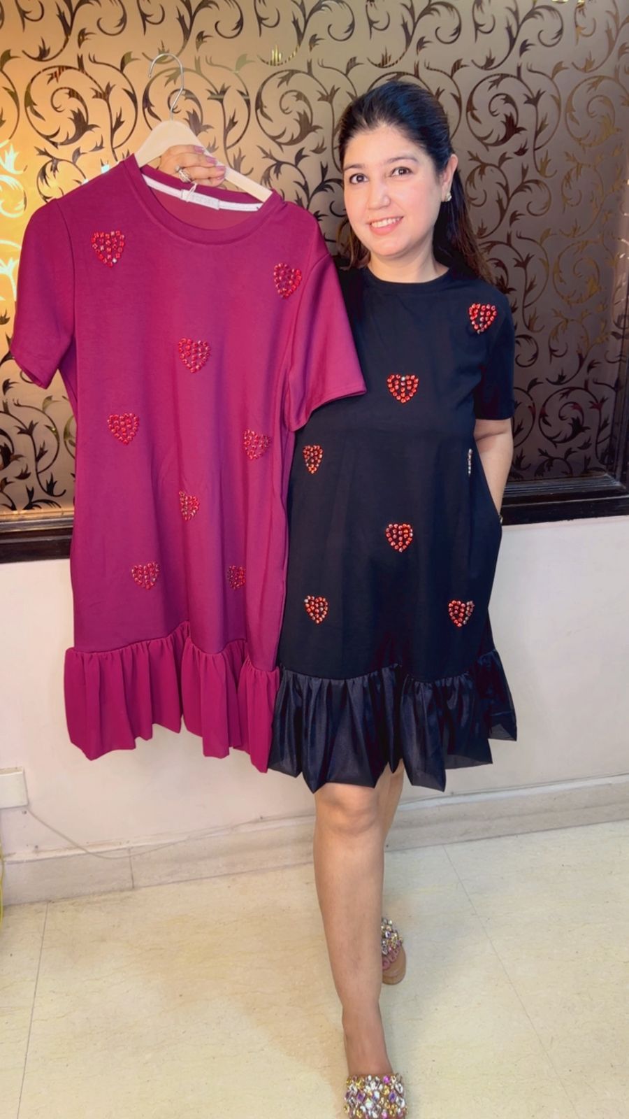 Heart Dress♥️ 👗 With Frill Detailing and Pockets WW65