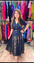 Black Skirt Set With Belt WW76