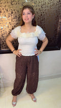 Elegant Net Balloon Pants with Half Lining | Western Wonders WW101