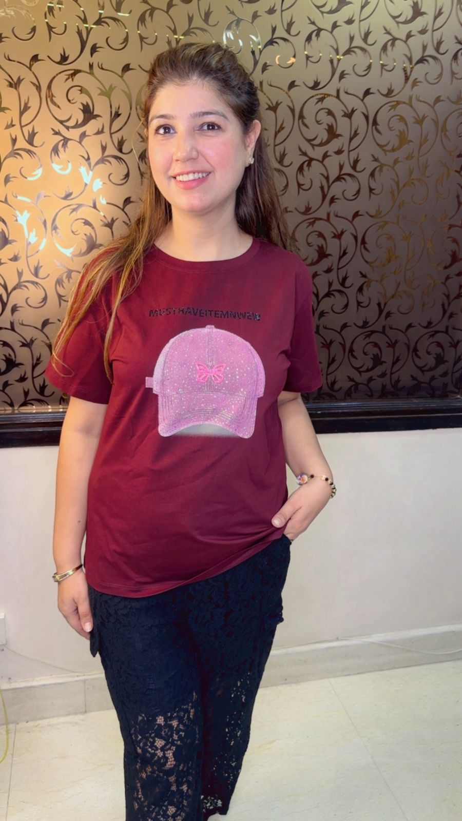 Designer T-Shirt with Cap Detailing | Western Wonders WW113