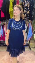 Stylish Pearl & Frill Work T-Shirt Dress | Western Wonders WW132