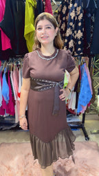 Stylish T-Shirt Dress with Frill Detailing | Western Wonders WW131