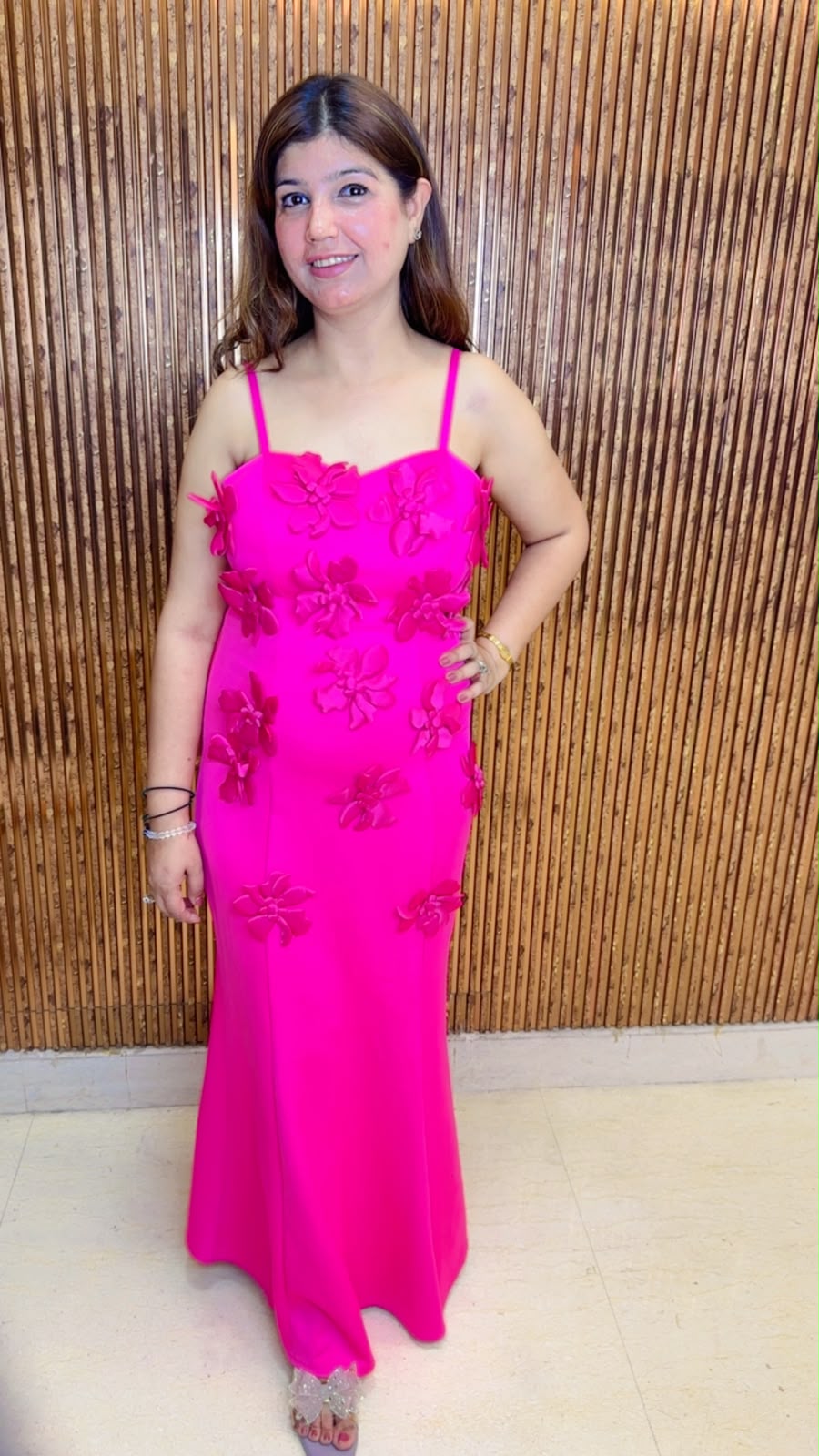 Hot Pink Adjustable Strap Padded Dress | Western Wonders WW152