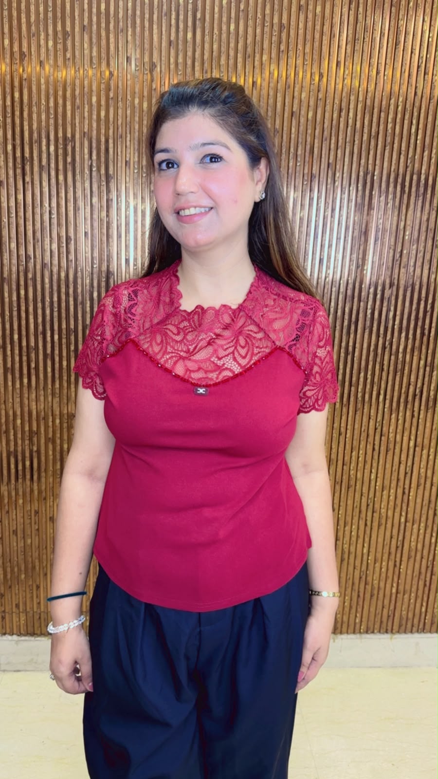 Stylish Mesh Neckline Top | Western Wonders WW151