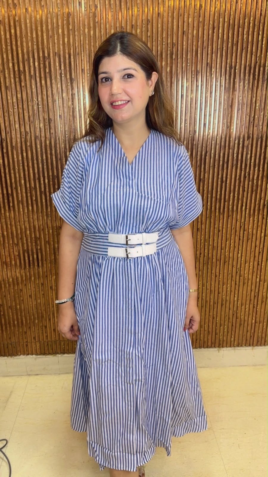 Striped Cotton Belt Dress | Western Wonders WW148