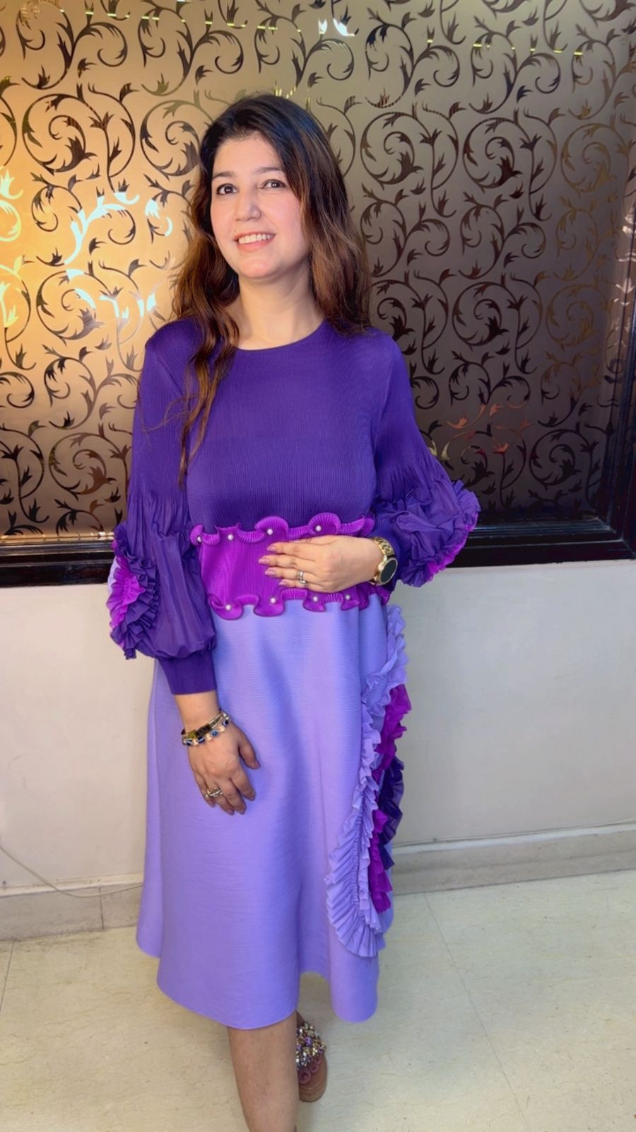 Plus Size Wrinkle Fabric Dress WW67