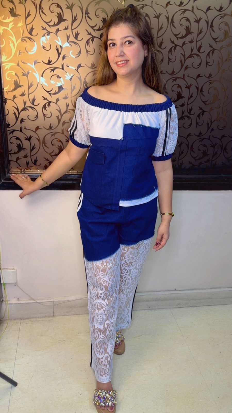 Trendy Net Detail Co-Ord Set | Western Wonders WW90