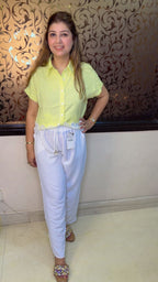 Designer Striped Shirt with Flower Lace Detail | Western Wonders WW99
