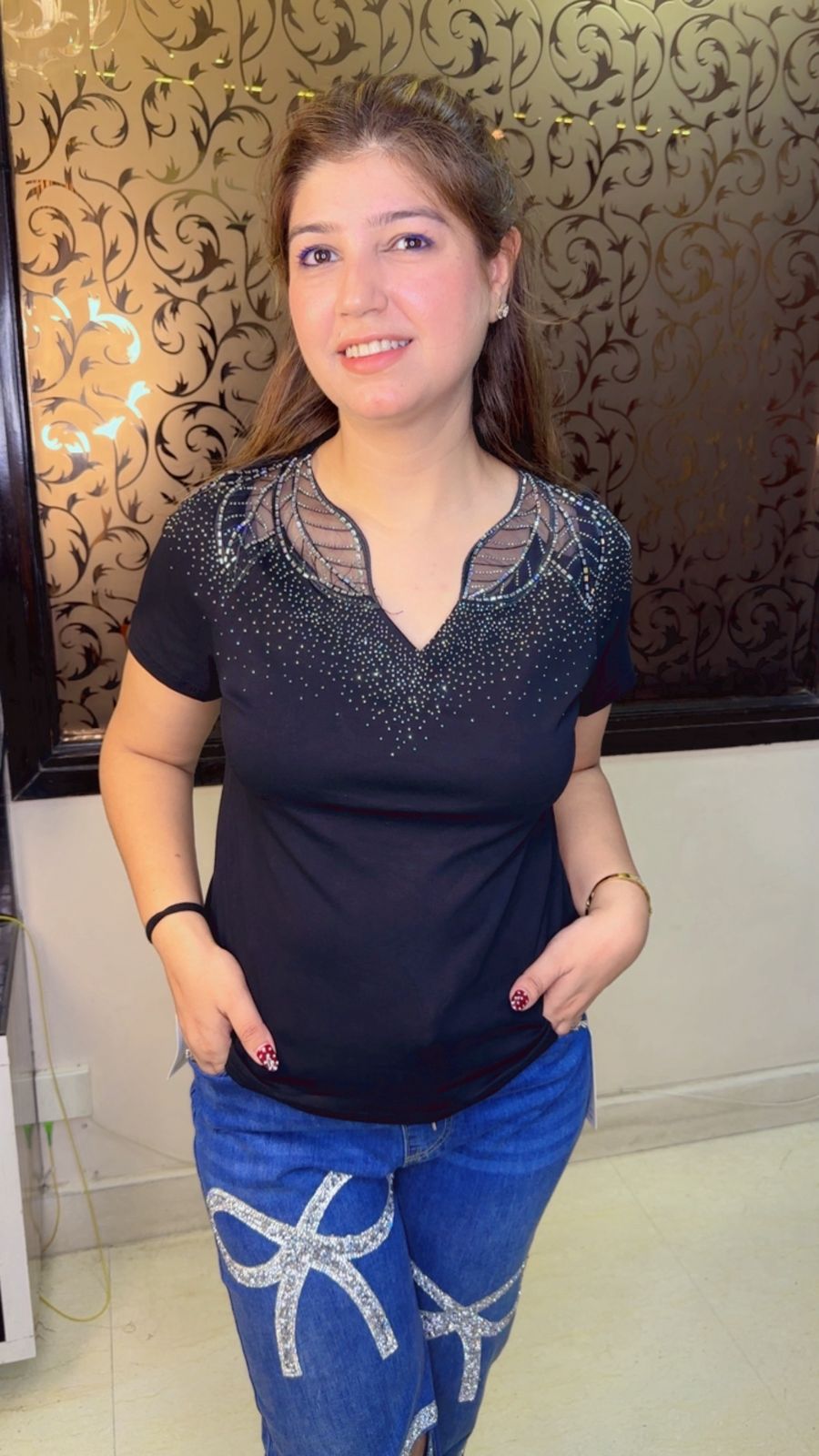 Neckline Detail Party Wear Top | Western Wonders WW104