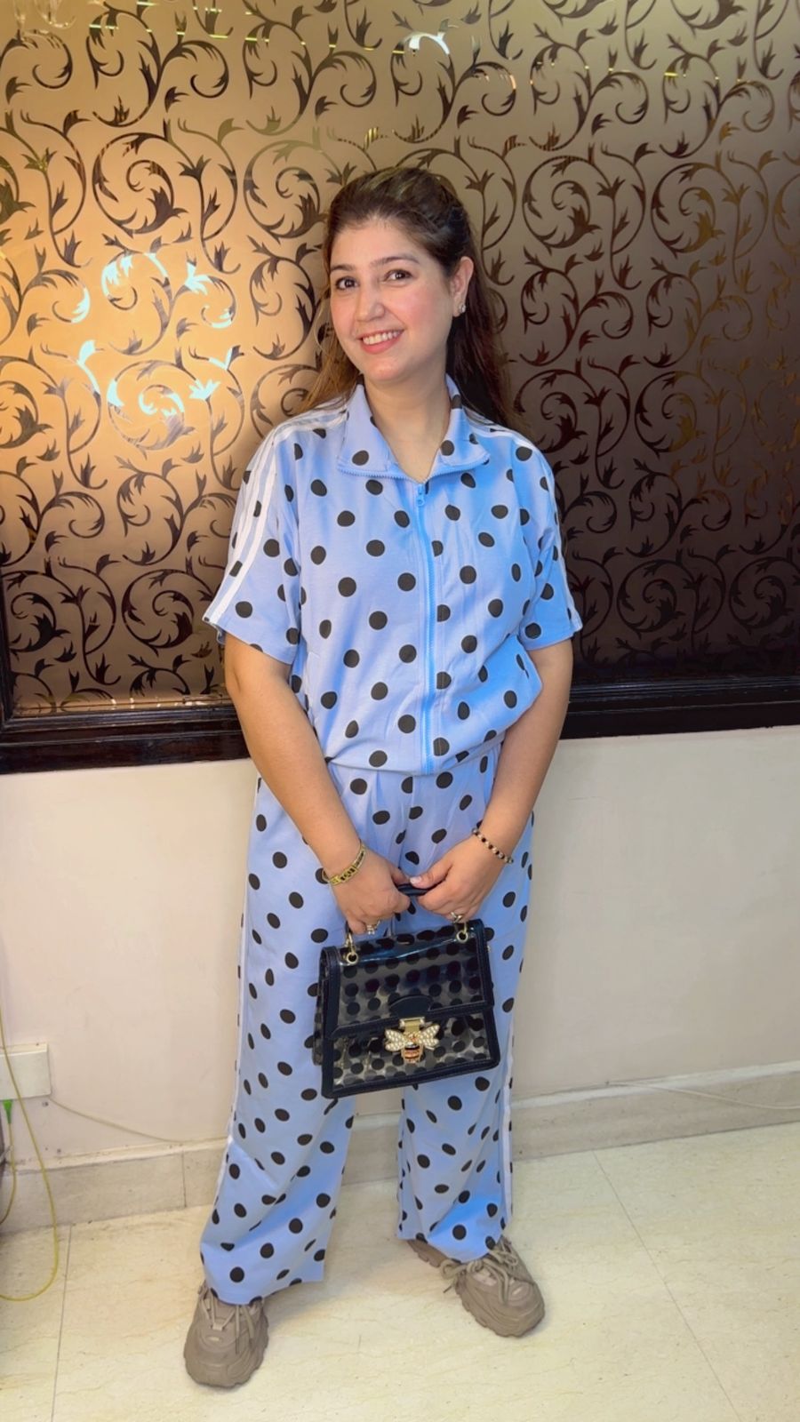 Trending Polka 2-Piece Travel Co-Ord Set | Western Wonders WW117
