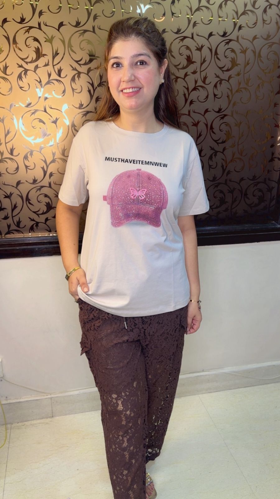 Designer T-Shirt with Cap Detailing | Western Wonders WW113