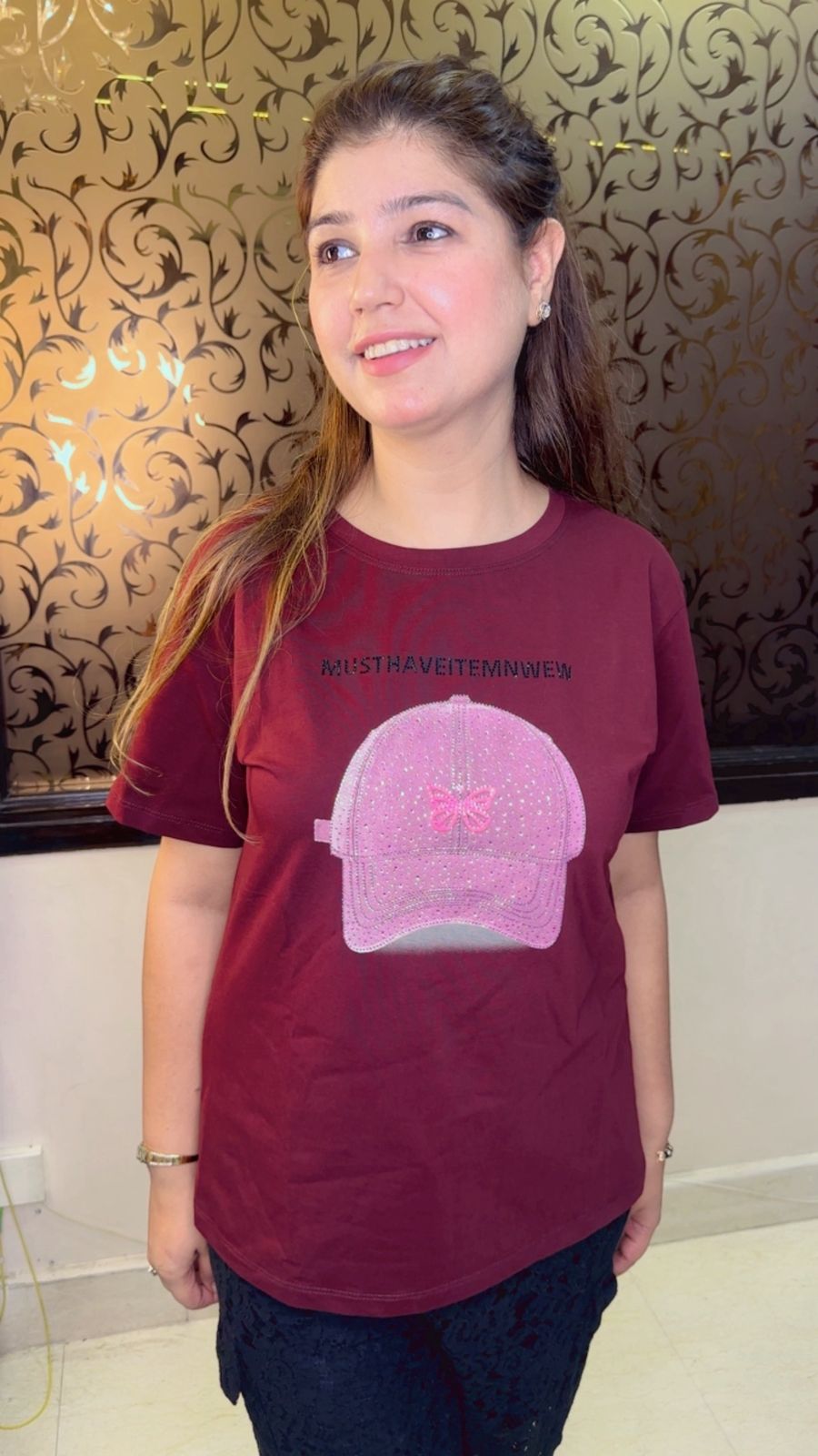 Designer T-Shirt with Cap Detailing | Western Wonders WW113