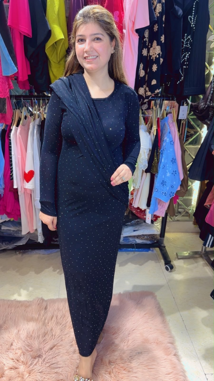Beautiful Swarovski Work Power Net Dress | Western Wonders WW135