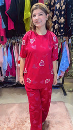 Stylish Cotton Co-Ord Set with Heart & Pearl Detailing | Western Wonders WW21