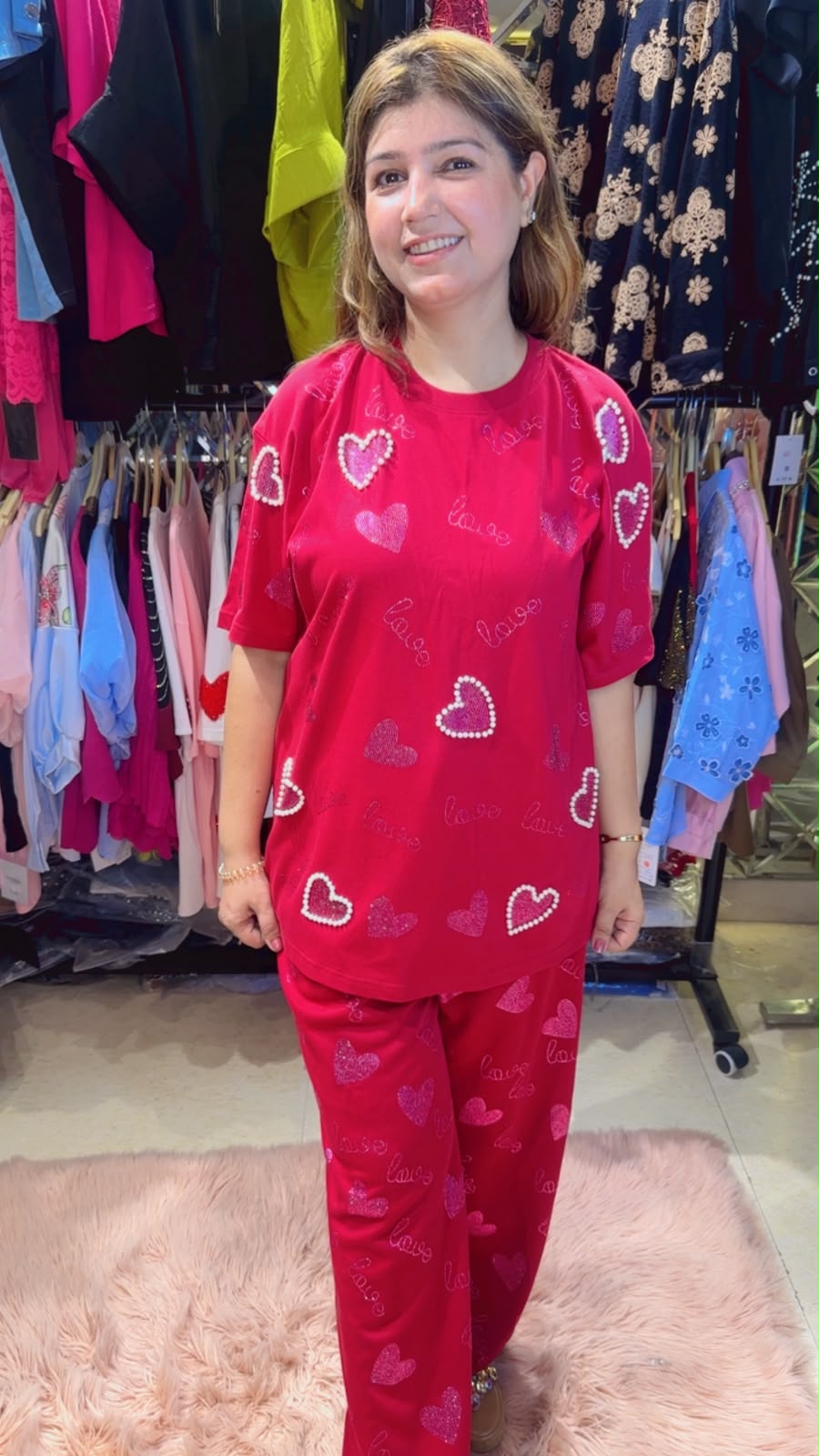 Stylish Cotton Co-Ord Set with Heart & Pearl Detailing | Western Wonders WW21