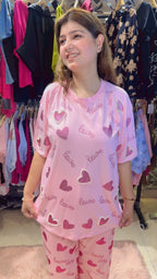 Stylish Cotton Co-Ord Set with Heart & Pearl Detailing | Western Wonders WW21
