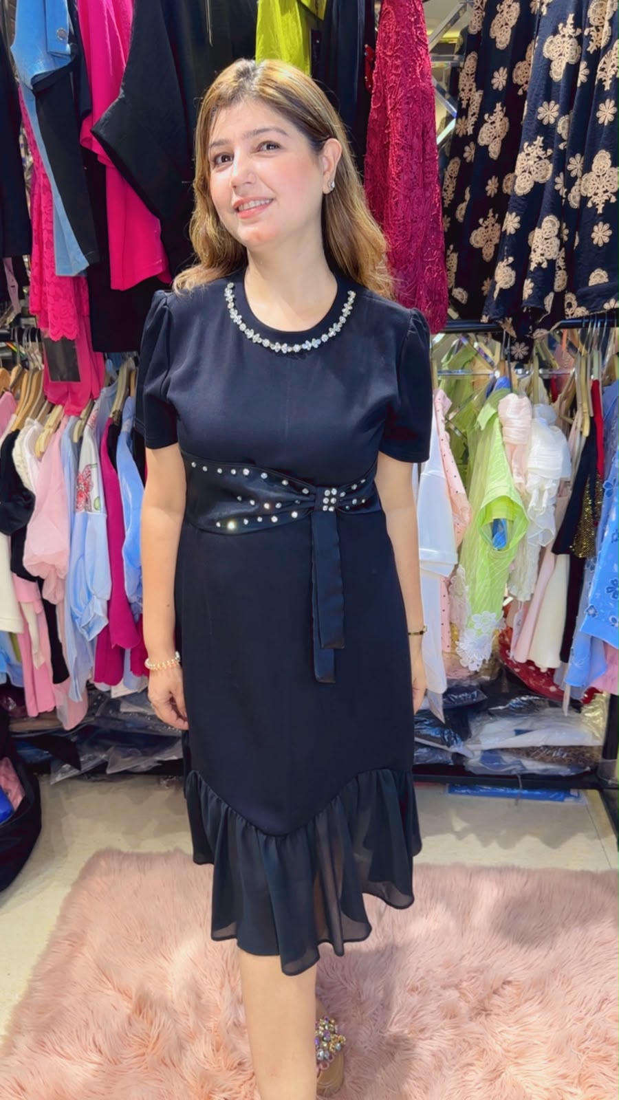 Stylish T-Shirt Dress with Frill Detailing | Western Wonders WW131