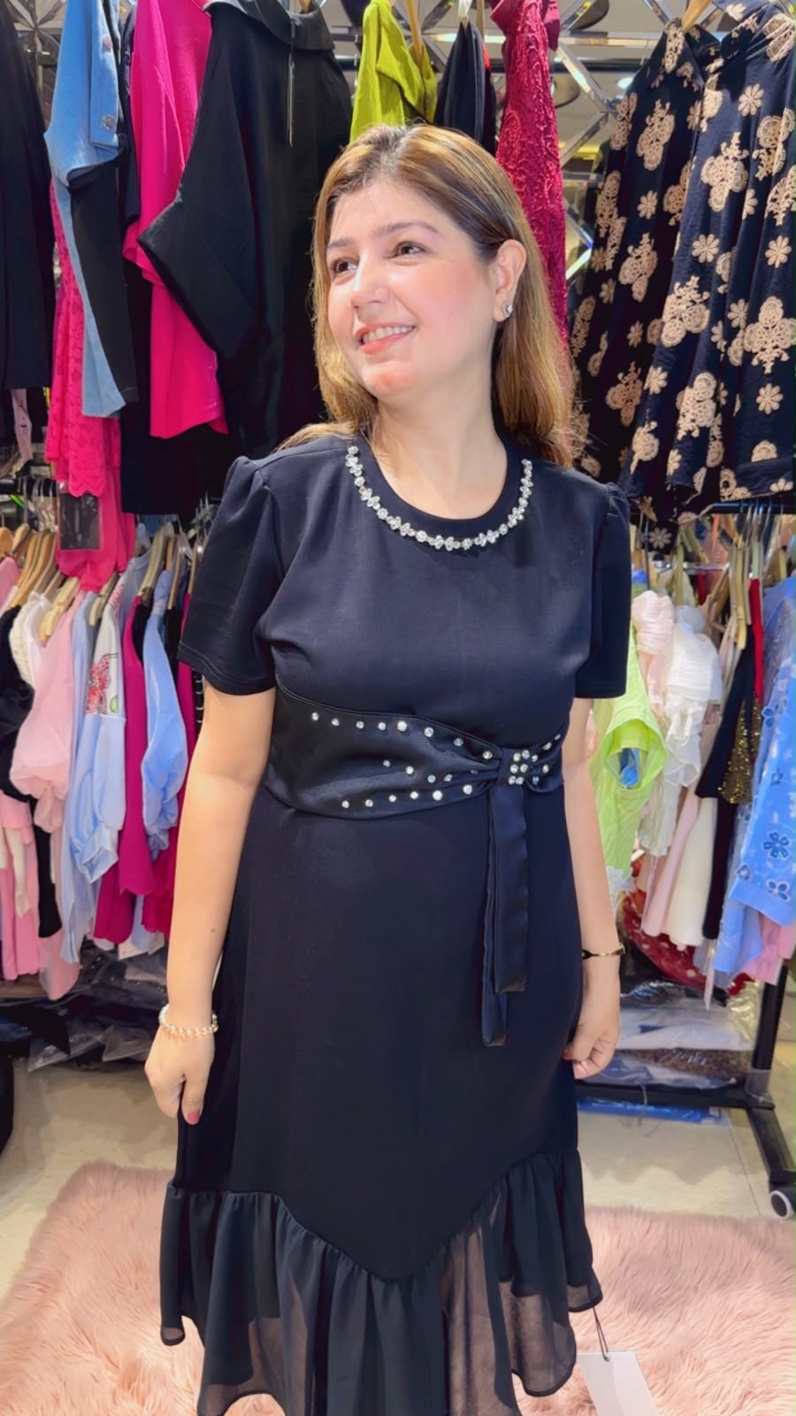 Stylish T-Shirt Dress with Frill Detailing | Western Wonders WW131