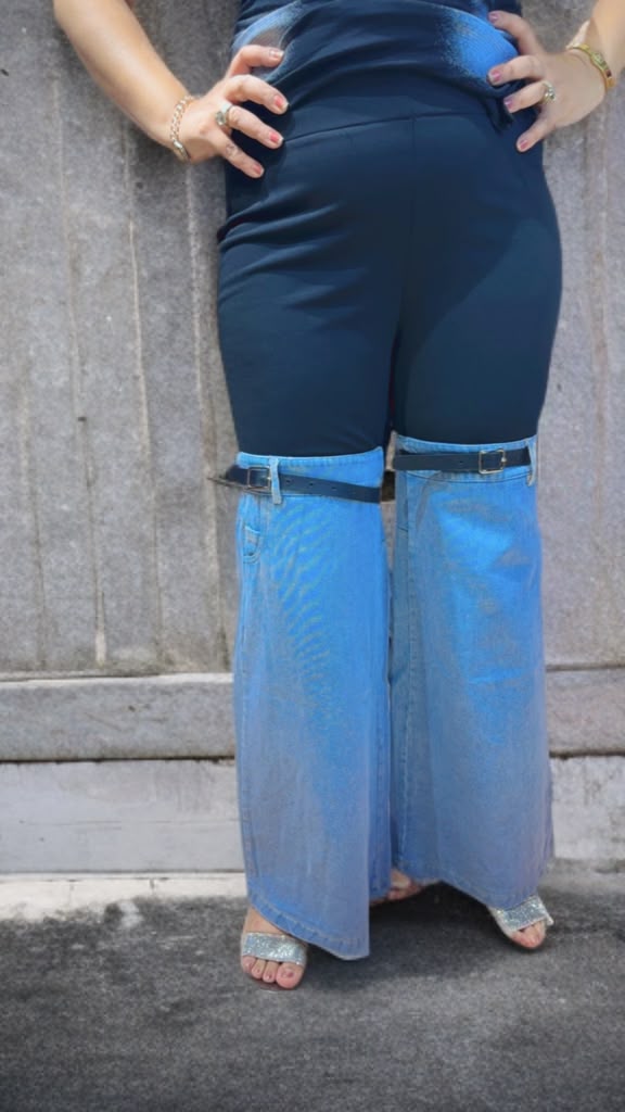 Stylish Soft Lycra & Denim Jeans with Belt Detailing | Western Wonders WW136