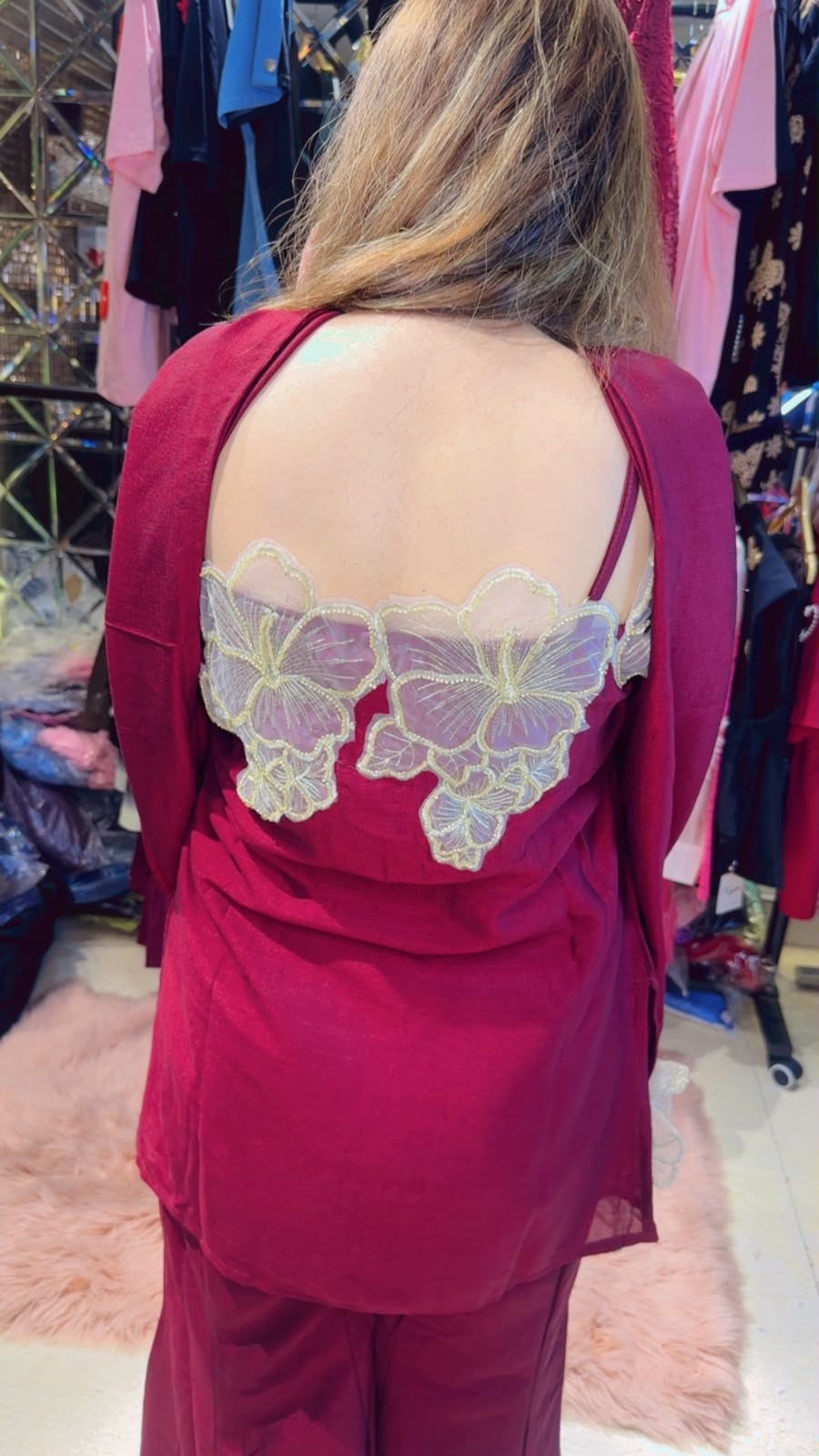 Designer Festive Suit with Floral Patchwork & Adjustable Strap | Western Wonders WW147