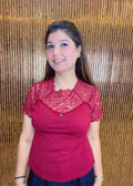 Stylish Mesh Neckline Top | Western Wonders WW151