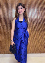 Stylish Royal Blue Halter Neck Co-Ord Set | Western Wonders WW149