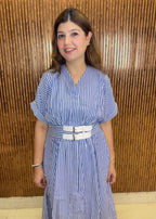 Striped Cotton Belt Dress | Western Wonders WW148