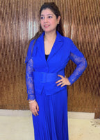 3-Piece Blazer Set Dress with net sleeves, Skirt & Belt | Western Wonders WW160