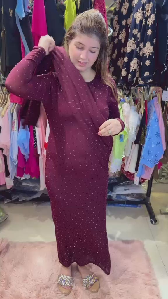 Beautiful Swarovski Work Power Net Dress | Western Wonders WW135