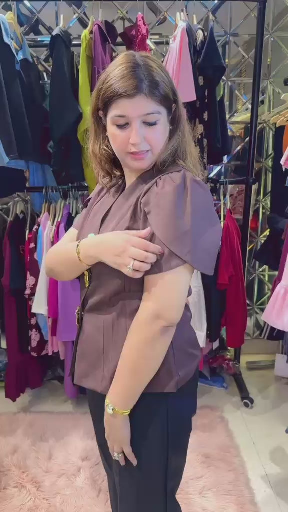 Classy Top with 3 Detachable Brooch Detailing | Elegant Fashion | Western Wonders WW146