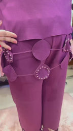 Premium Stone Work Detailing Co-Ord Set with Zipper | Western Wonders WW128