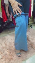 Stylish Soft Lycra & Denim Jeans with Belt Detailing | Western Wonders WW136